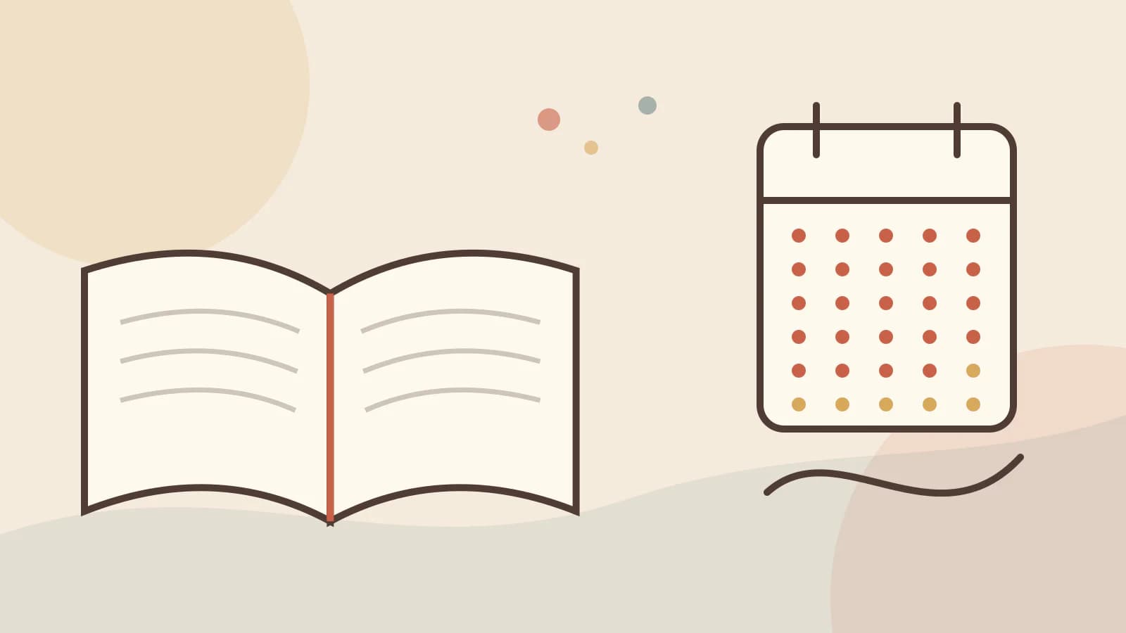 An open Bible with illustrated paths for 30 day bible story reading plan