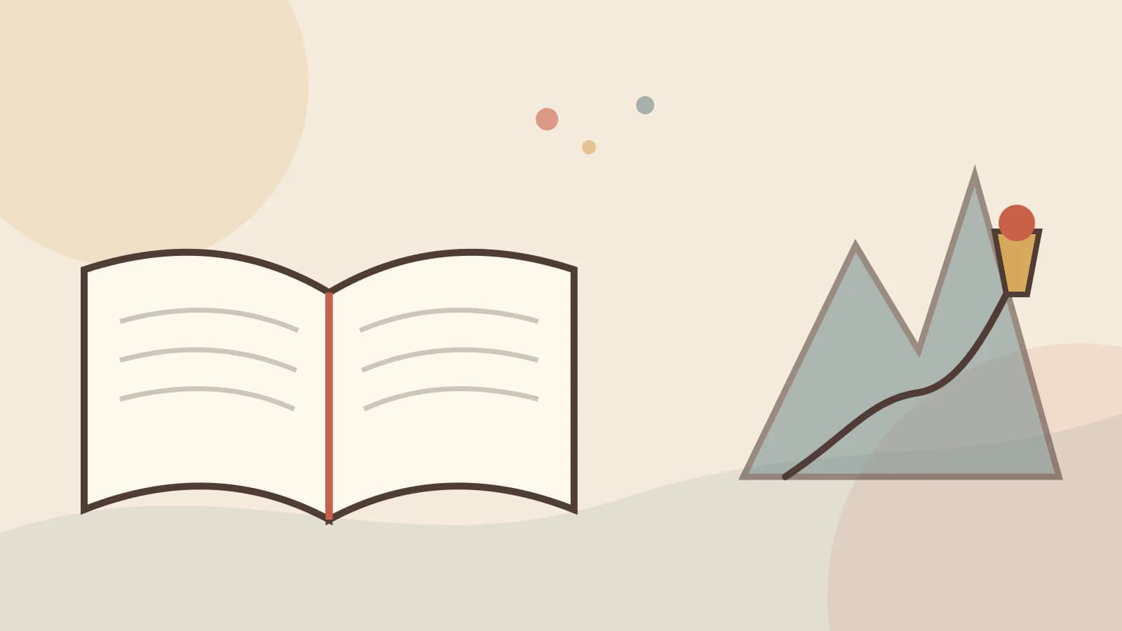 An open Bible with illustrated paths for bible stories about courage