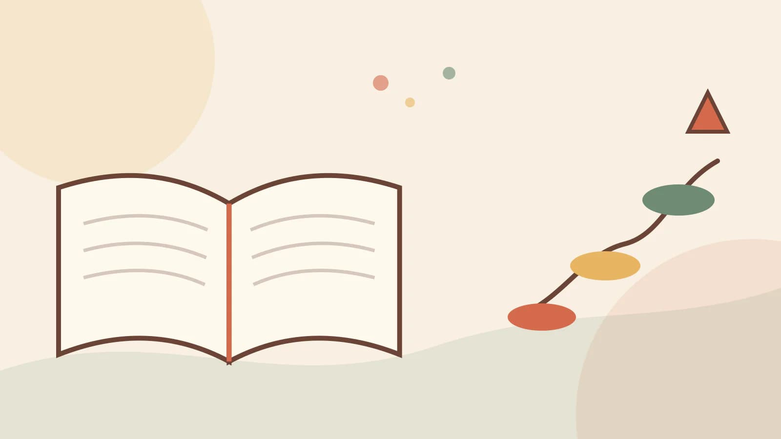 An open Bible with illustrated paths for bible stories about faith
