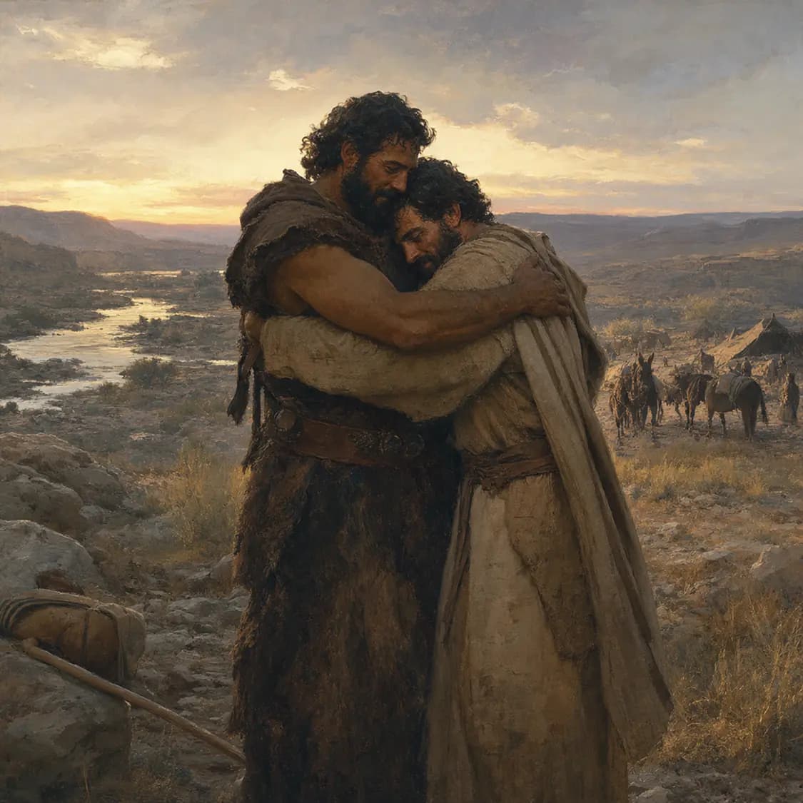 Jacob Wrestles with God and Reconciles with Esau