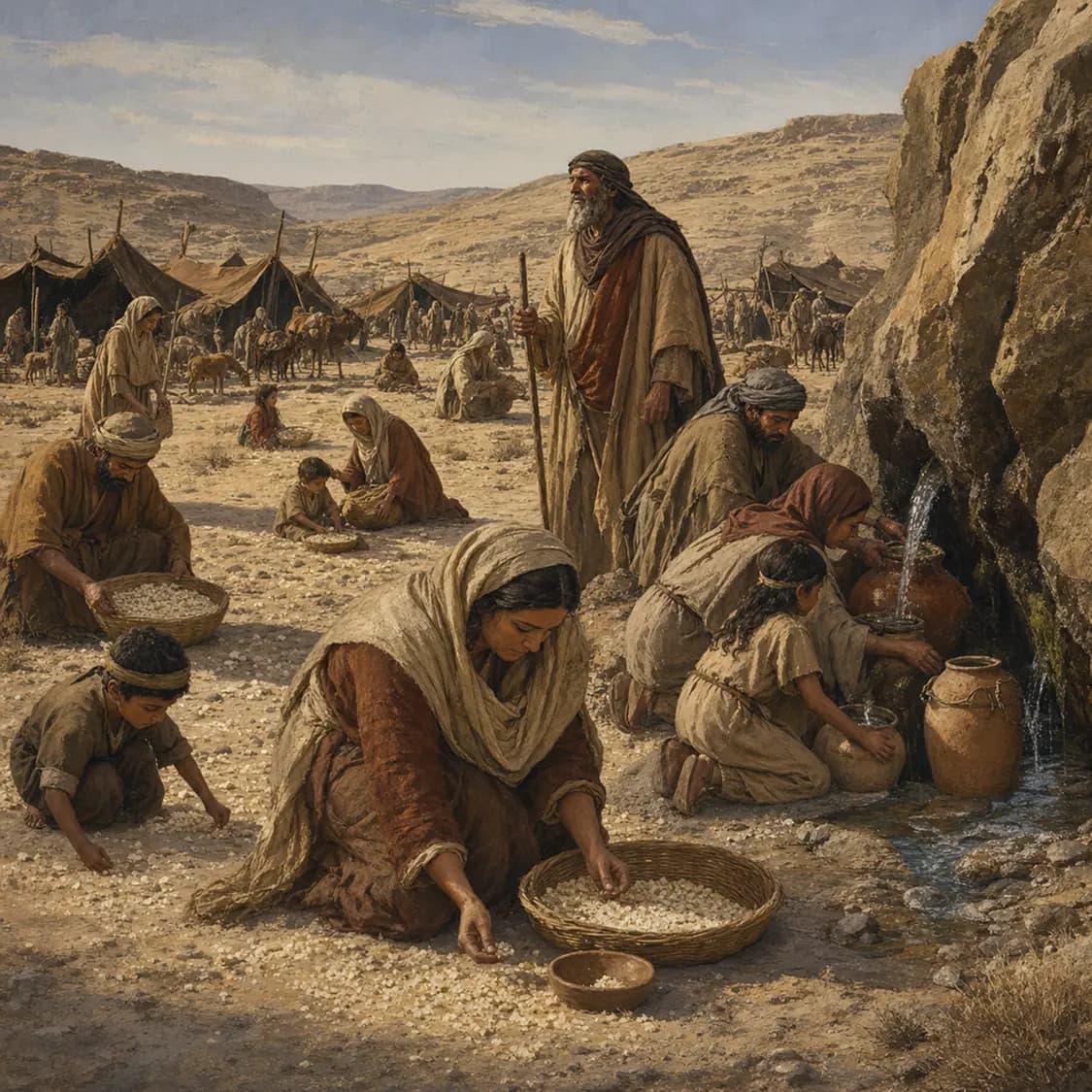 God Provides Food and Water in the Wilderness