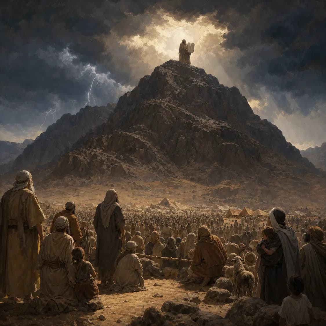 The Ten Commandments at Mount Sinai