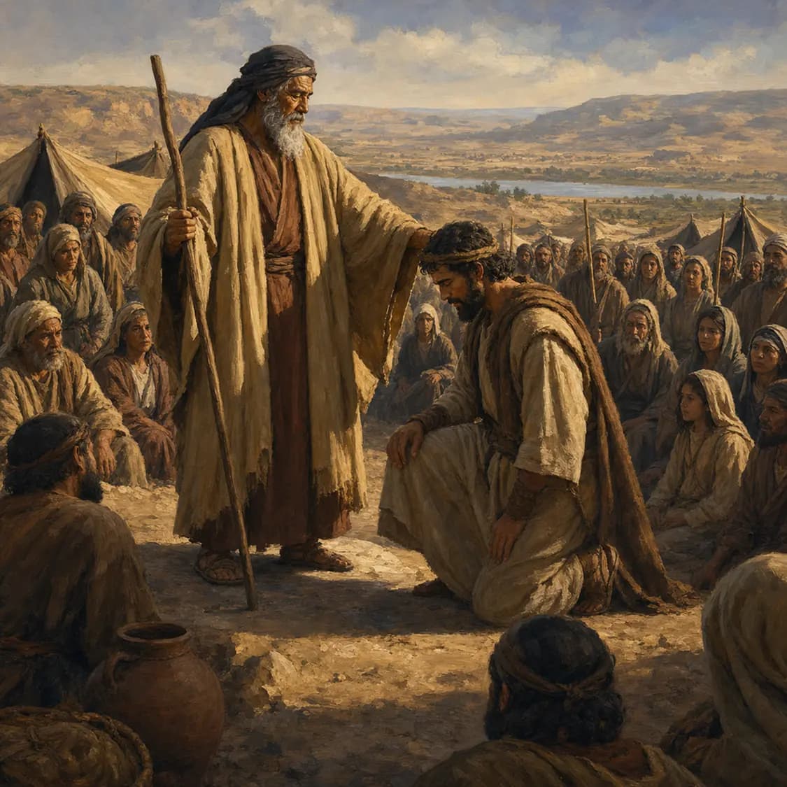 Moses Says Farewell and Commissions Joshua